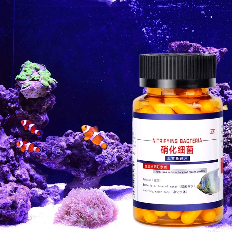 30/80 Pcs Nitrifying Bacteria Capsules for Freshwater and Marine Water Fish Tank Aquarium Concentrated Dry Powder