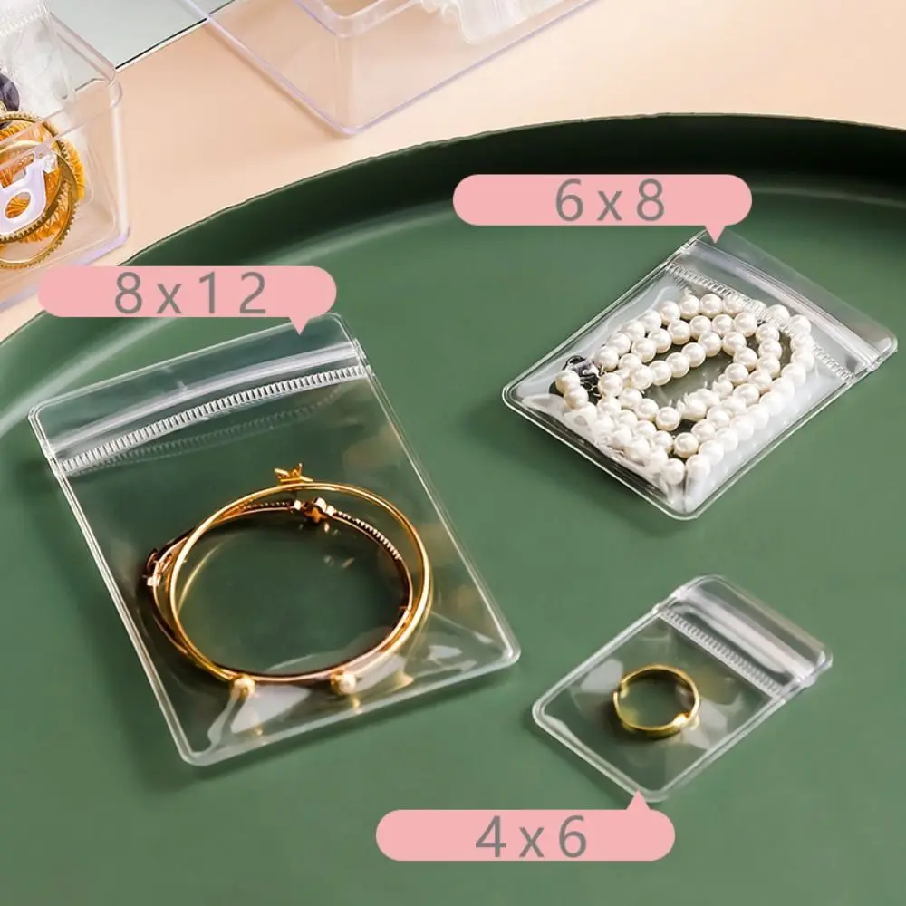 

Transparent Jewelry Packaging Bags Exquisite Ear Studs Case Earrings Ring Storage Pouch Jewlery Case Anti-oxidation