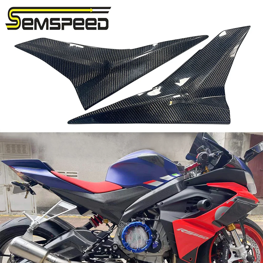 

For Aprilia rs 660 RS660 2021 Real Carbon Fiber Motorcycle Body Seat Cushion Side Panel Frame Protector Guard Wrap Cover 2PCS