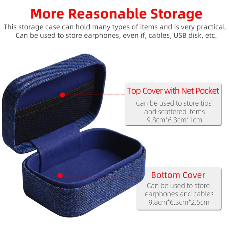 NiceHCK 하이엔드 캔버스 이어폰 케이스, 휴대용 보관 이어버드 박스, 충격 흡수 헤드셋 케이블 가방 액세서리, NX7MK4/ST-10