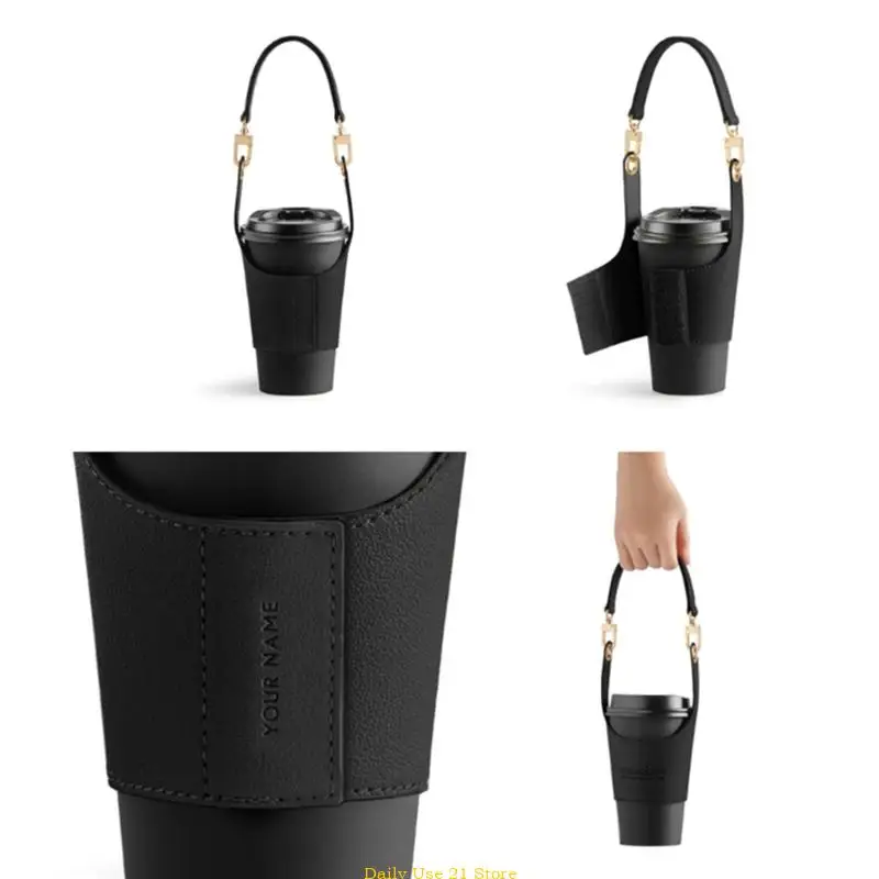 

Adjustable Insulated Mug Sleeve PU Leather Protective Cup Cover for Coffee and Hot Drink Outdoor Beverage Container