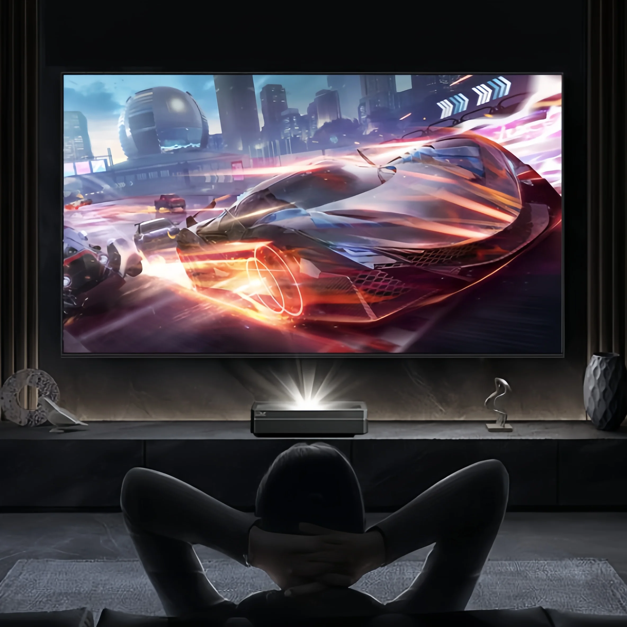 Plutussa Ultra Short Throw UST Anti Light Projector Screen With Fixed Frame