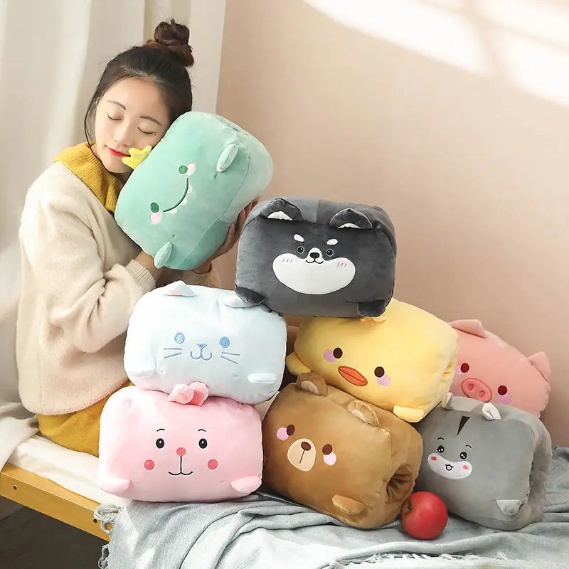 Cartoon Hand Warmer Animal Plush Doll Keep Warm In Winter Cover Hand Plush Pillow Cute Girls Stuffed Doll Pillow Toy