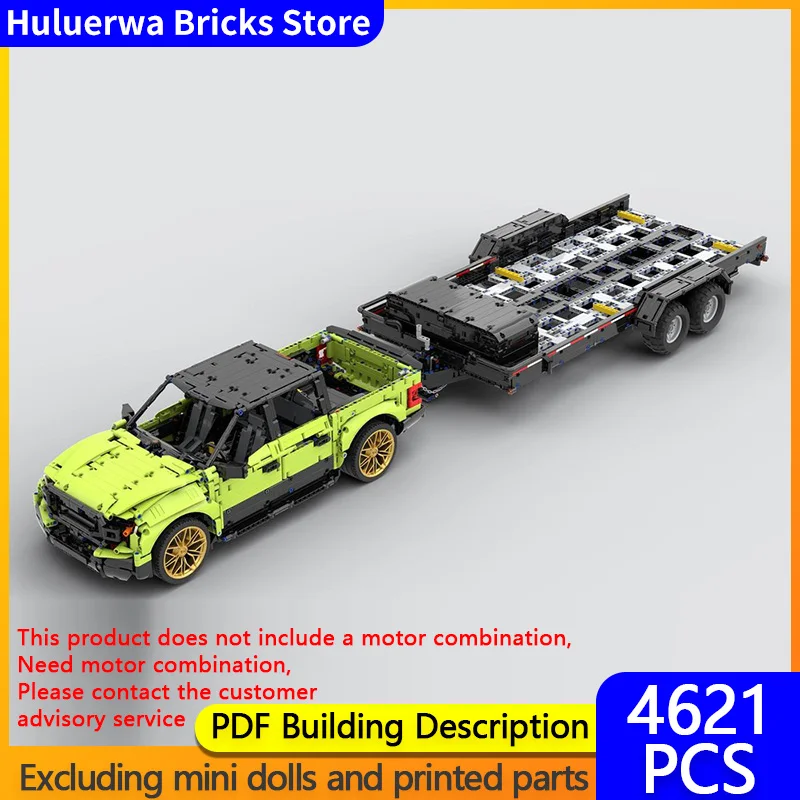 

Модель скоростного гоночного автомобиля MOC, строительные кирпичи F150, грузовик и прицеп, модульная технология, детские праздничные подарки, сборка игрушек, костюм