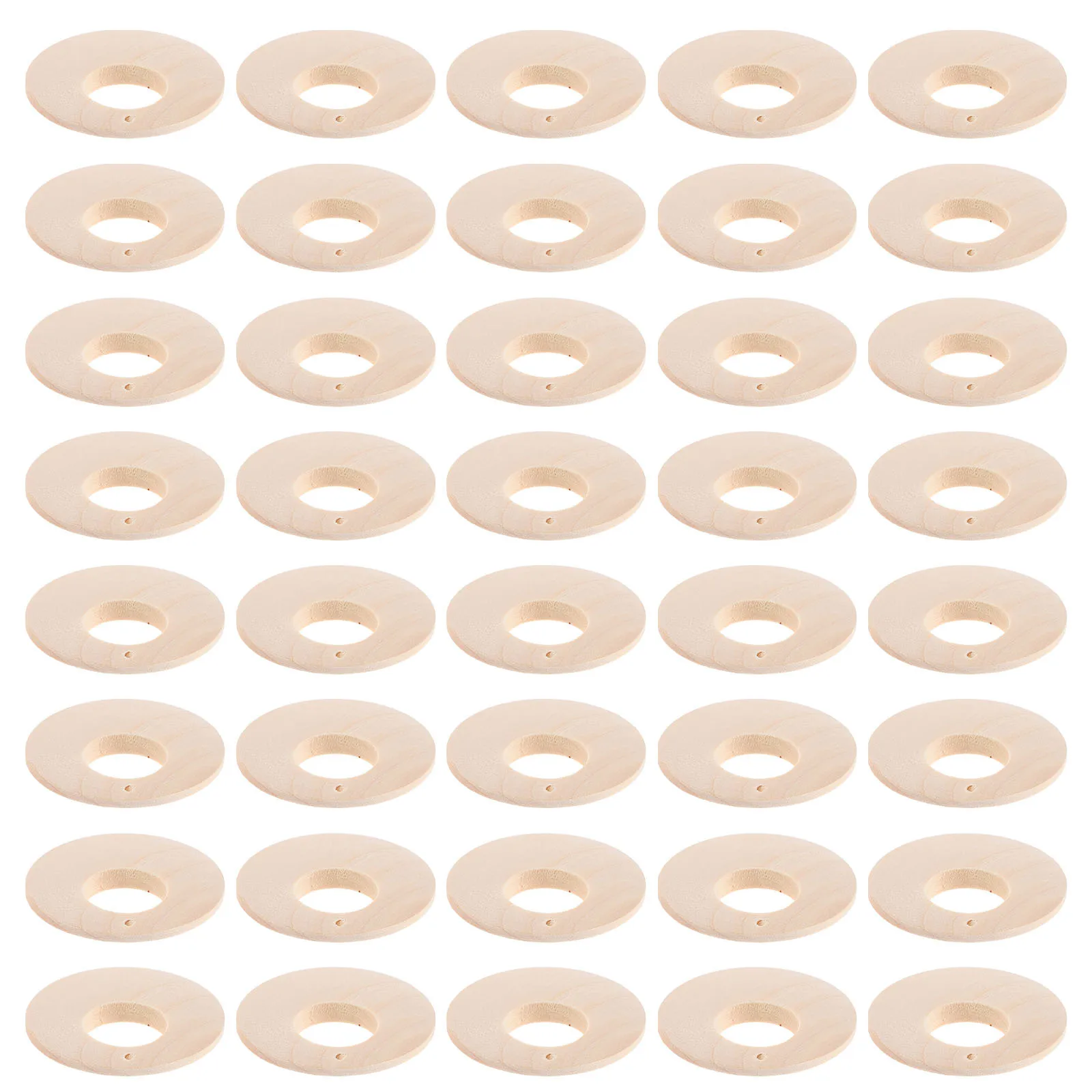 

50pcs Wooden Earring Pendants 40Mm Round Unfinished Wood Slices With Hole Diy Jewelry Making Craft Supplies Blank Dangle Charms