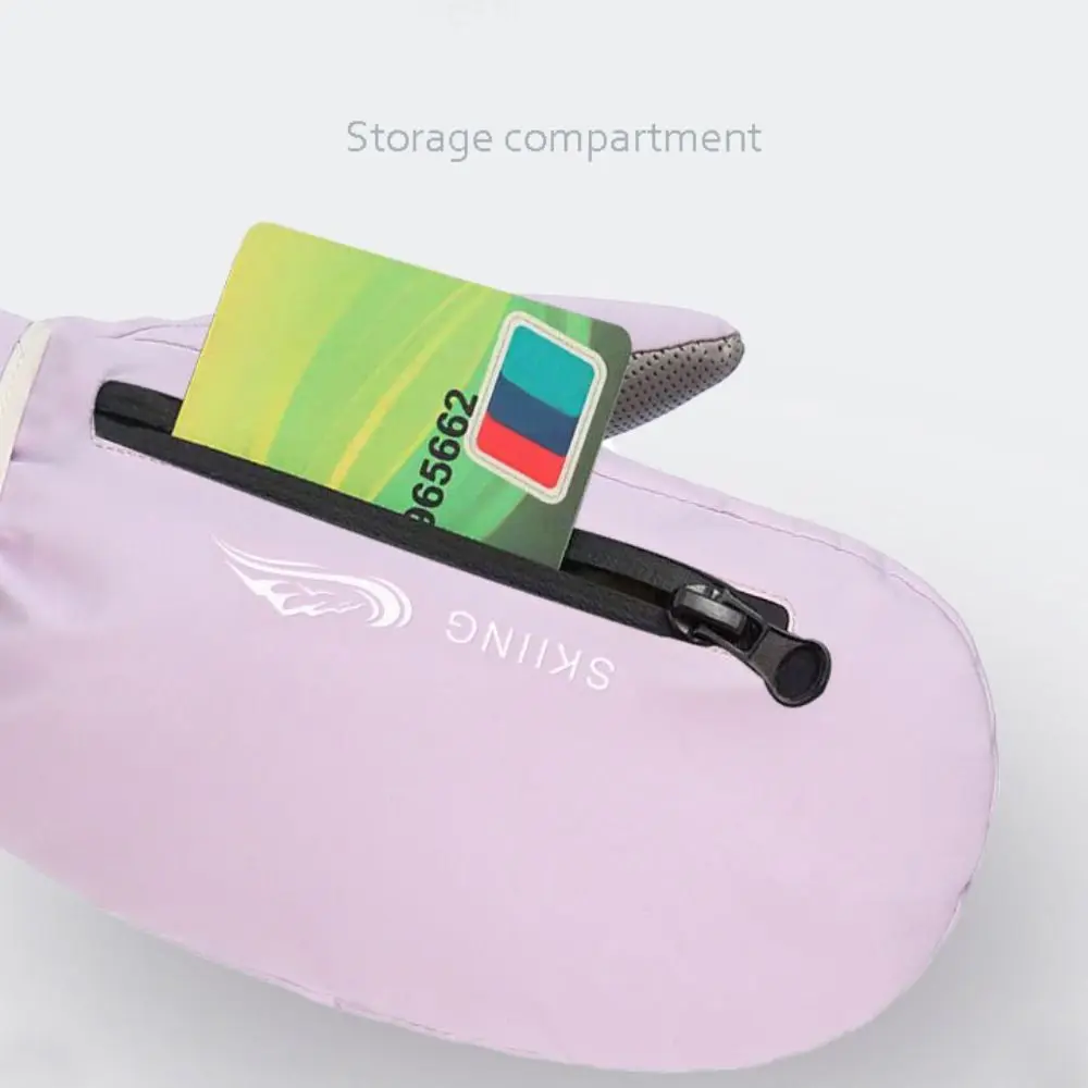 高品質サーマルウィンタースキーグローブ 厚手防水スノーモービルミトン 収納層付き タッチスクリーン対応 ユニセックス