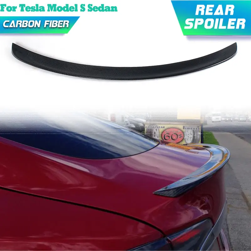 

Carbon Fiber Car Rear Trunk Spoiler Wings for Tesla Model S Sedan 4-Door 2014-2024 Racing Rear Spoiler Boot Wing Lip Body Kit