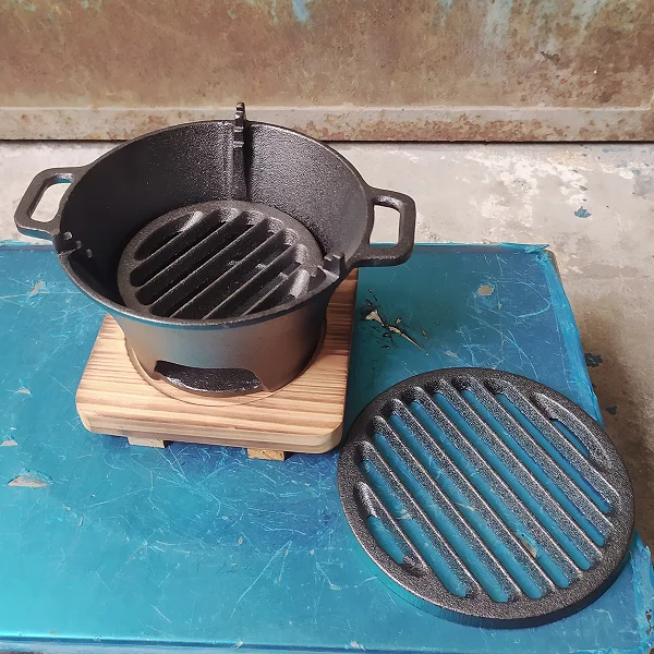 Mini Cast Iron Charcoal BBQ Grill Barbecue Buffet One Person Portable Heating Small Brazier Cooking Tea Coffee Boiling Water Sto