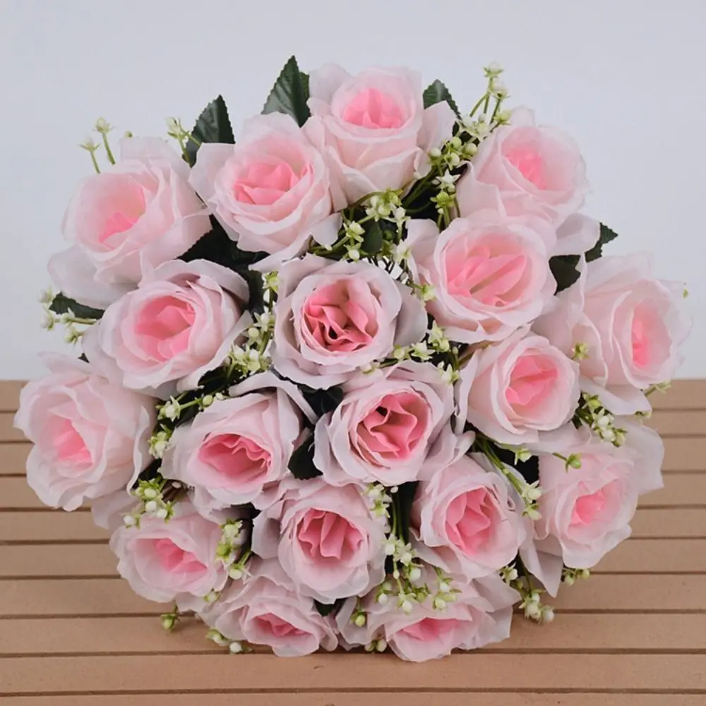 18 Köpfe Echte Glückliche Blume Mini Fotografie Foto Geschenk Valentinstag Blumen 10 Farben Natürliche Simulierte Rose Heimdekoration – Detail 13