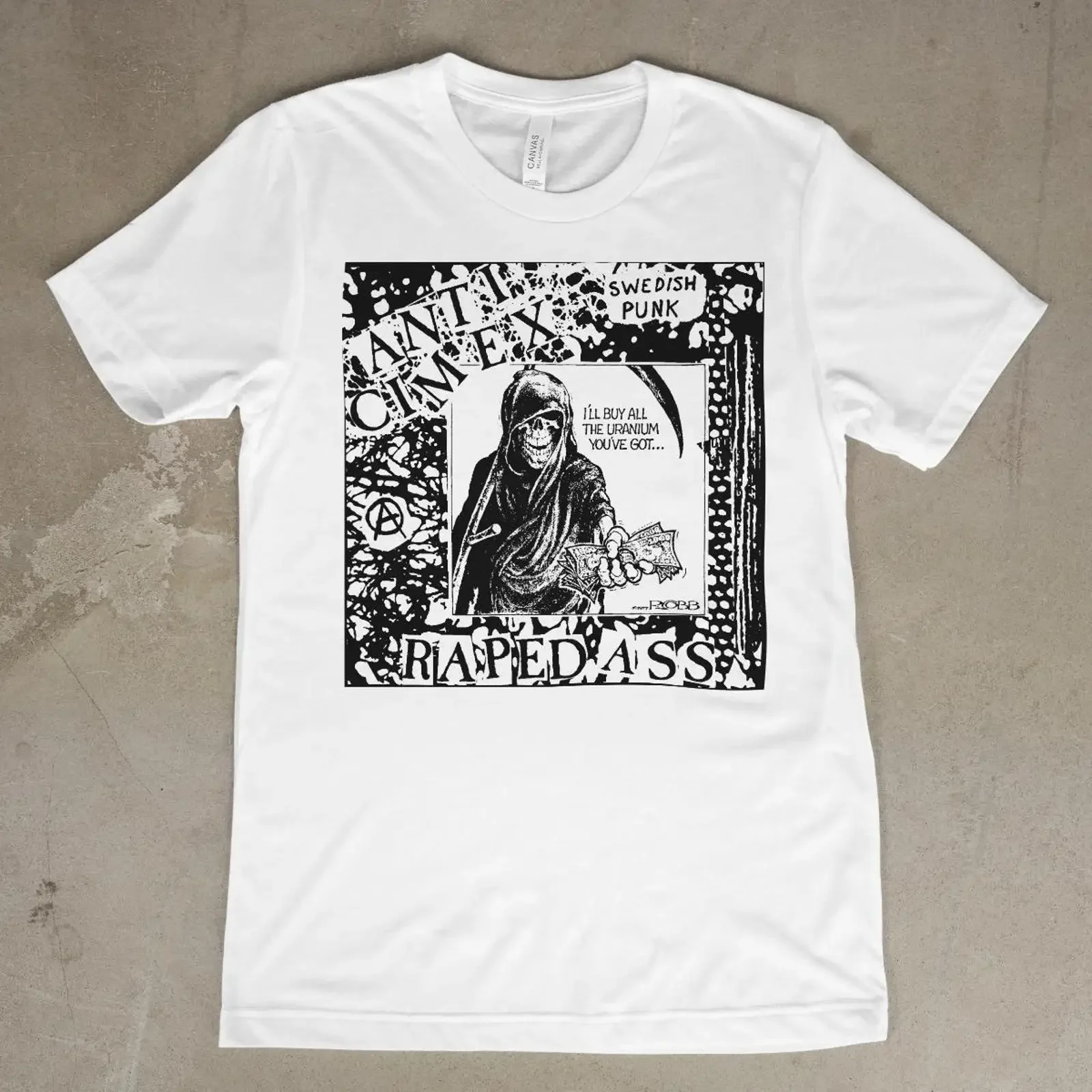 Camiseta Punk Sueca ANTI CIMEX, Estilo Vintage, Lavada, Suave, Ligeramente Elástica, Unisex, Ropa Urbana Transpirable