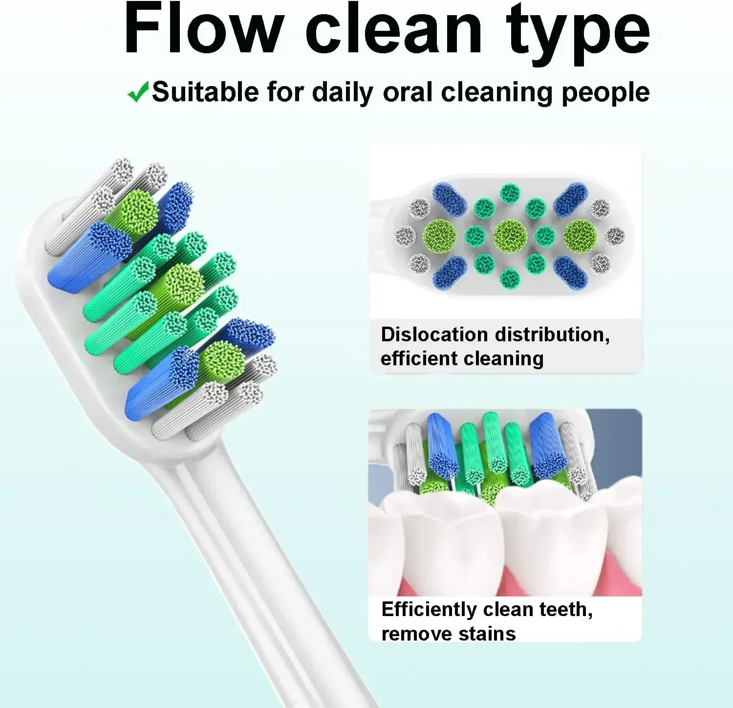 Phi 입술용 칫솔 헤드, 소닉 케어 교체 브러시 헤드, 중간 부드러움 듀폰 강모, 4 X, 8 X, 12 X, 16 X, 20X