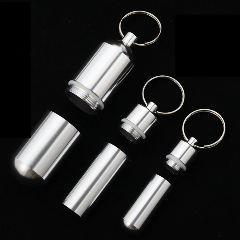 Boîte à pilules étanche en aluminium, cache-bouteille, porte-médicaments pour voyage, camping, conteneur, porte-clés, boîte à médicaments, soins de santé