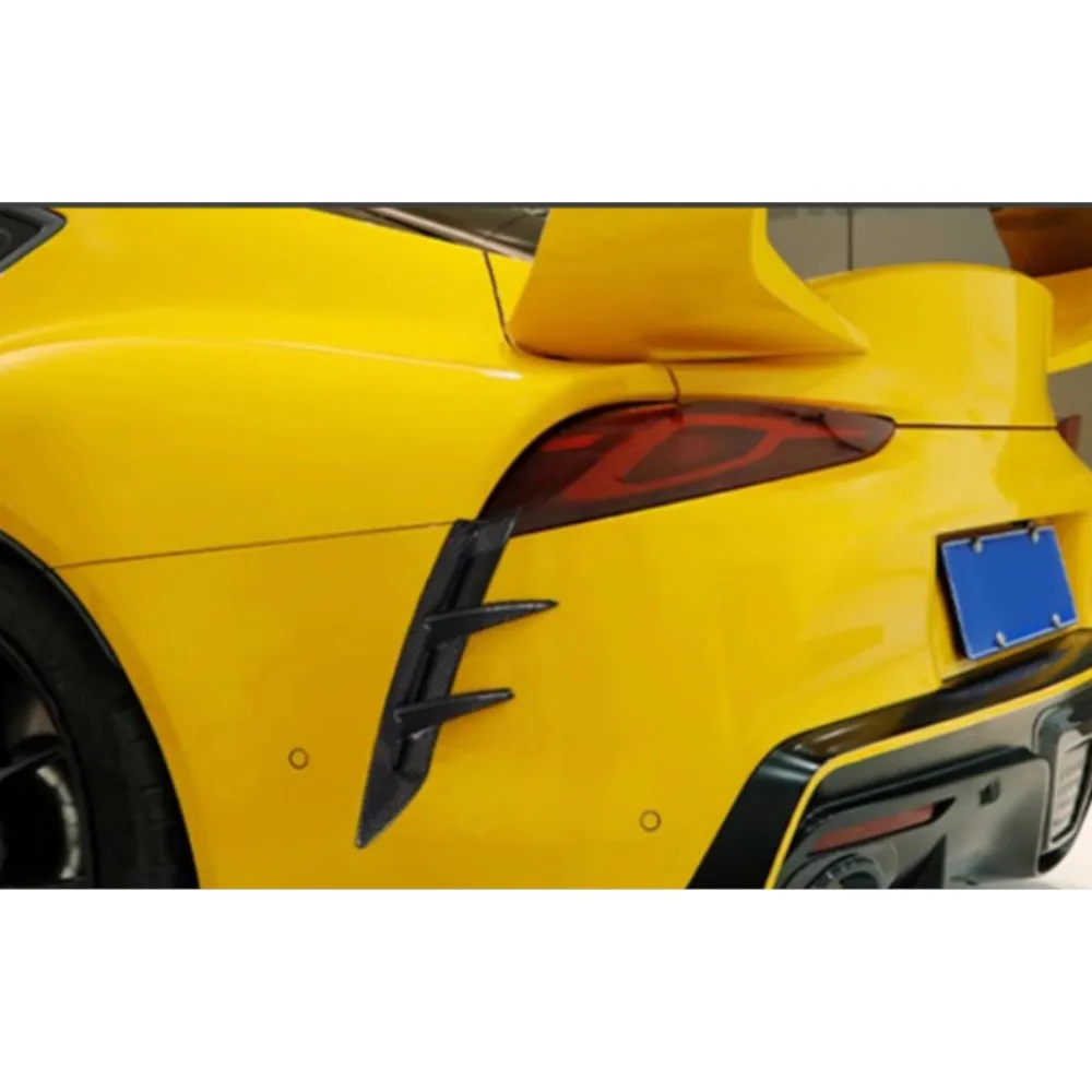 

Carbon Fiber Rear Bumper Fins Vent Trims Decoration for Toyota SUPRA A90 A91 2019-2024 Rear Bumper Spoiler Canards FRP