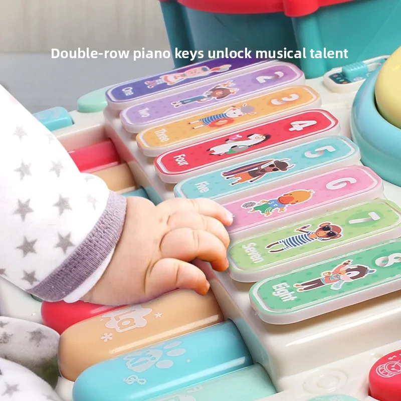 Children Musical Instruments Toys Jazz Drum Set Percussion Music with Microphone Kids Electronic Keyboard Puzzle Educational Toy