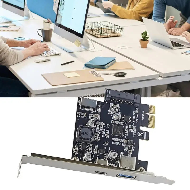 USB 3.2 Gen1 PCIe Adapter Expansion Card, Expand with 3 Additional USB Ports USB+TypeC+TypeE Front DropShipping