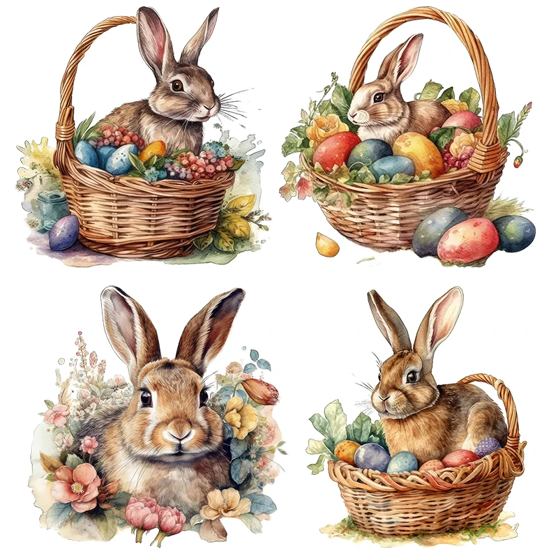 Three Ratels CP36 Lucky Spring Easter Rabbit lovely Watercolor Animal Sticker Home Decoration Wall Sticker