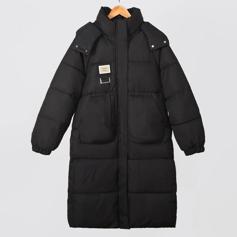 

2023 Winter New Fashion Long Thick Cotton-padded Jacket Women's Coat Detachable Cap Cotton-padded Clothes Ladies Section Parkas