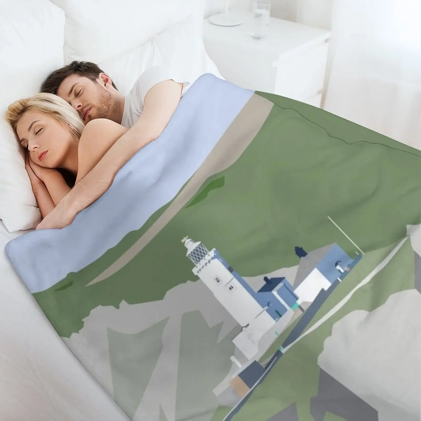 بطانية رمي منارة نقطة البداية من البحر، بطانيات فردية مزخرفة للشتاء الدافئ