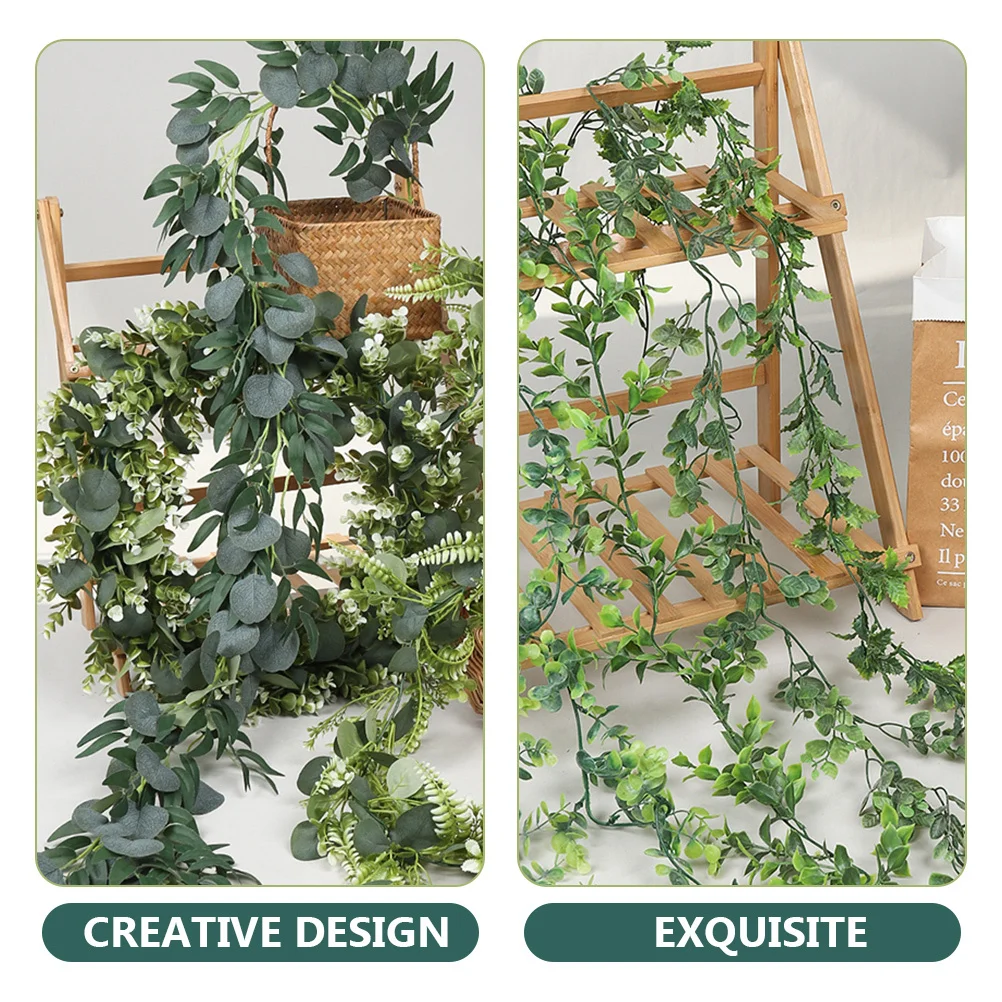 

2Pcs Plastic Fake Vine Pendant Lightweight Rattan Hanging Plants Indoor Outdoor Wall Decoration Garden Simulation Plant