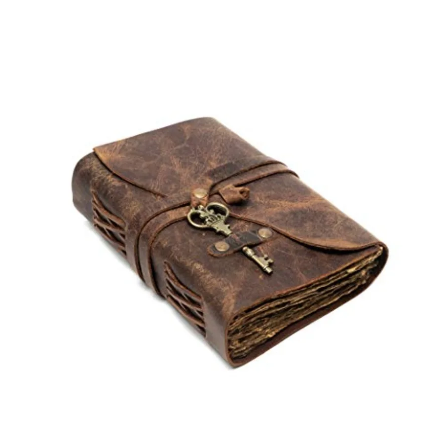 

Винтажный кожаный дневник - Антикварный дневник ручной работы с необработанными краями, в кожаном переплете, из винтажной бумаги - Дневник «Книга теней» - Кожаный