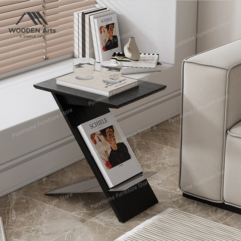 

Italian Aesthetic Bedside Table Modern Drawer Industrial Minimalist Bedside Table Coffee Bookshelf Mesa De Centro Sala Furniture
