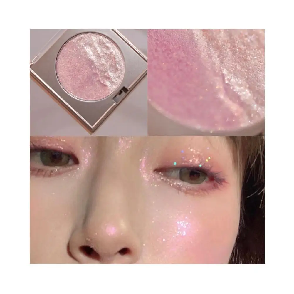 2 สี 3D นูน Highlighter Powder Palette สามมิติแต่งหน้า Bronzers Highlight ยาวนาน Brightening D0K6