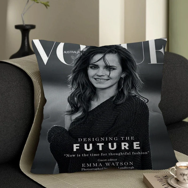 الممثلة E-Emma Watsons وسادة غطاء الوسادة المخدة غرفة المعيشة أريكة ديكور المنزل حسب الطلب