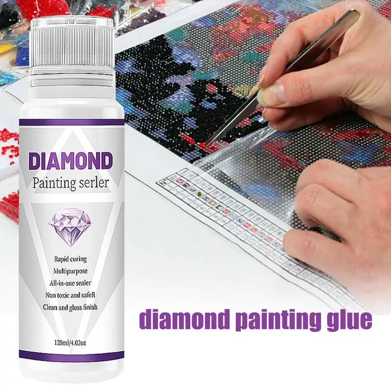 

Diamondss Art Glue Sealers Jigsaw Puzzle Glue for Permanent Hold 120ML Fast Drying & Light Effect for Stitchs & Puzzle Art