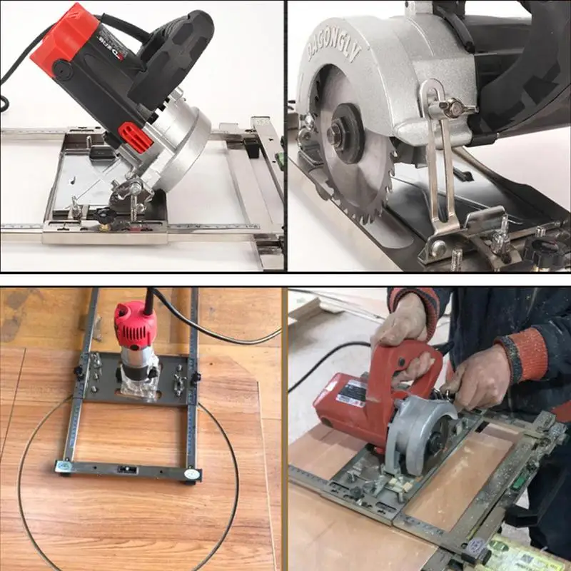 Imagem -02 - Elétrica Borda Guia Máquina de Corte Posicionamento Madeira Placa Ferramenta Serra Circular Trimmer Carpintaria Router