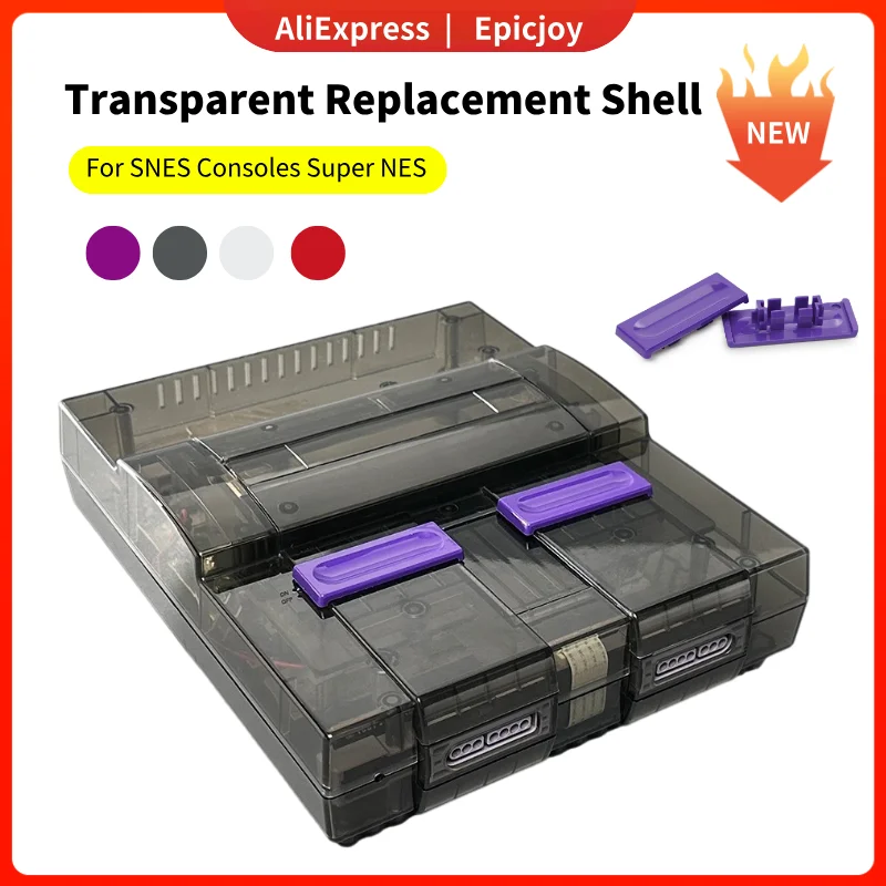 

Transparent Shell Replacement Case Substitute Accessories For SNES Console Super NES Substitute Accessories