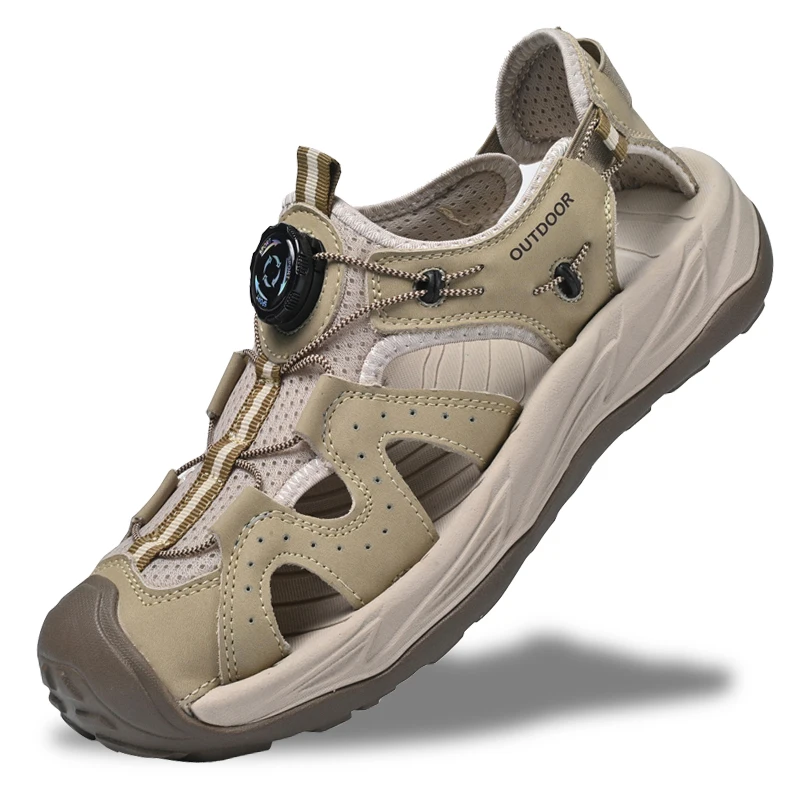 Men's Outdoor Sandals, Quick-Dry Hiking Shoes, Non-Slip Water Shoes, Rotating Buckle Straps, Summer Beach Hiking Shoes, Hiking Shoes, Summer River Trekking Shoes, Large Sizes 38-47