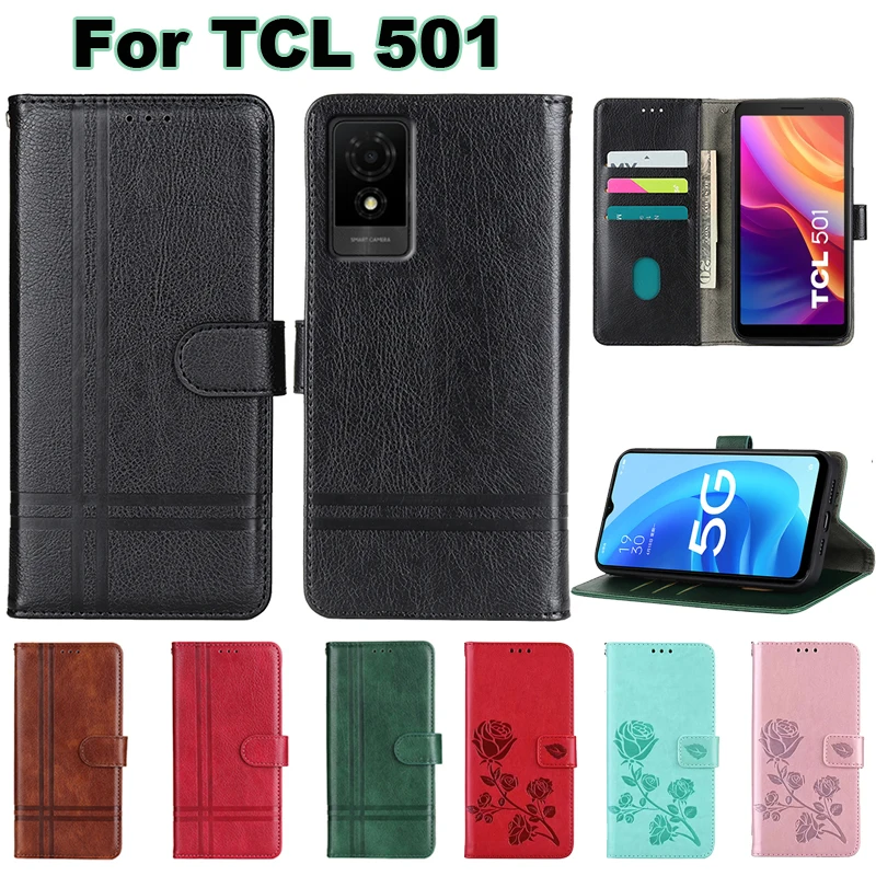 Protection Phone Case For TCL 501 чехол Leather Cover Book Stand Coque Wallet Cases For Carcasa TCL 501 TCL501 Mujer Hoesje 6.0