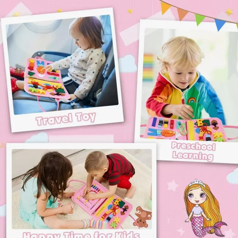 幼児教育知能開発フェルト学習ビジーボード子供学習教育活動旅行玩具
