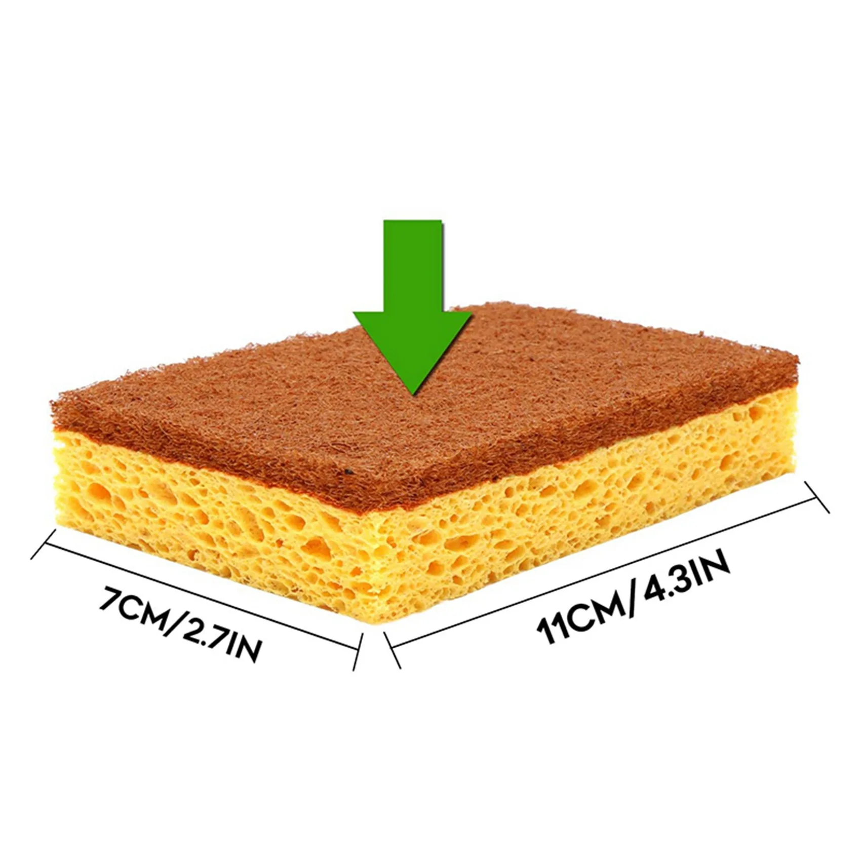 AA81-Natural Plant Based Scrub Sponge 16 Pack,Palm Fiber Scrubber Sponge With Non Scratch Biodegradable Compostable Sponges