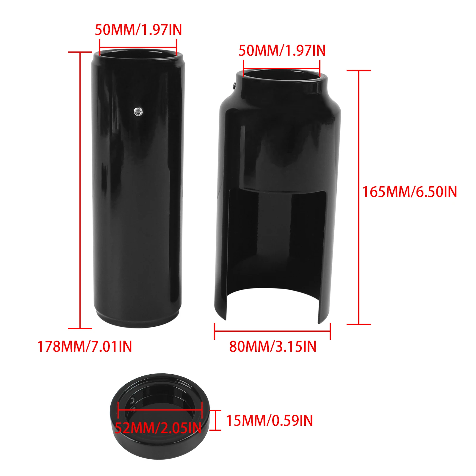 Aluminiowa czarna pełna osłona widelca Zestaw zaślepek rur widelca na lata 2013-2017 Harley Softail Breakout Hard Candy Custom FXSB