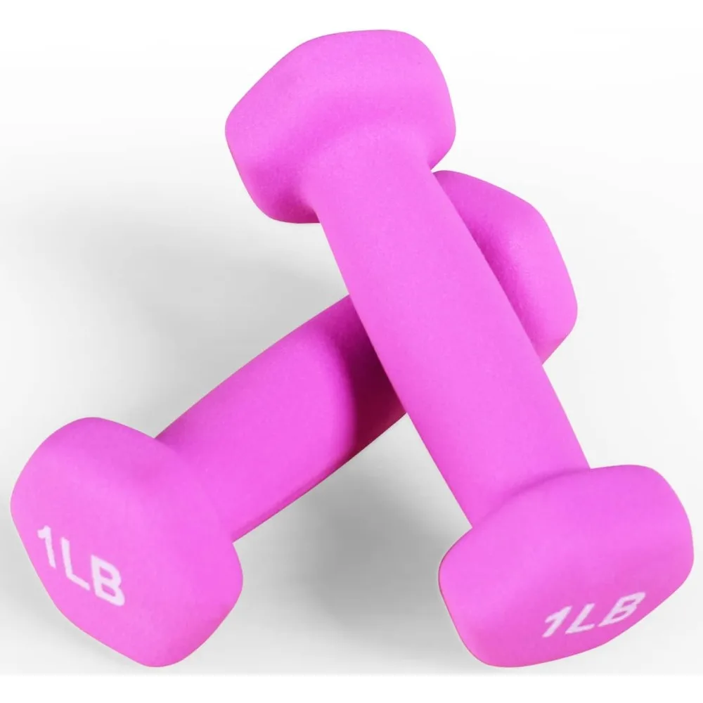 دمبل نيوبرين سداسية، تصميم مضاد للانزلاق ومضاد للدوران، أوزان مرمزة بالألوان للياقة البدنية في صالة الألعاب الرياضية المنزلية #6