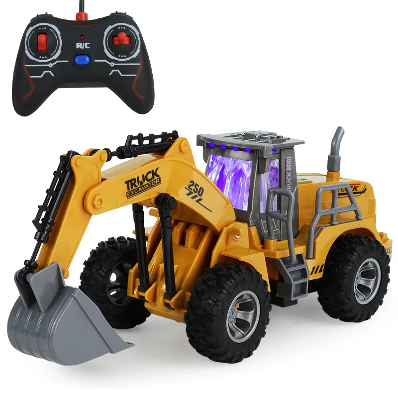 1:32 RC Car Excavator Model Electric Toys Remote Control Vehicle Engineer Simulation Sound & Light Toys For Children Gifts Boys