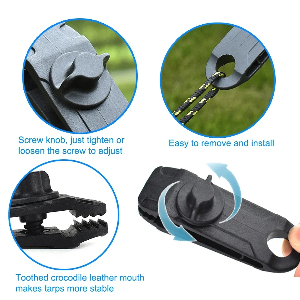 5~20PC Awning Clamp Tarp Clips Heavy Duty Lock Grip Tent Fasteners Clips Pool Awning Bungee Cord Car Tighten for Outdoor Camping
