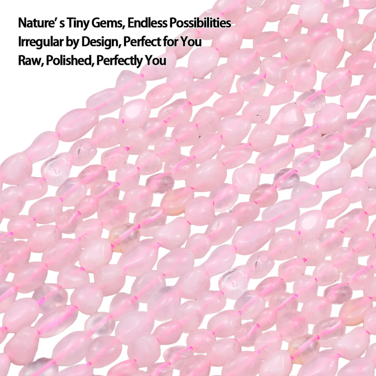 6x8mm Natural Rose Quartz Irregular Nugget Chip Beads Loose Stone Beads For DIY Bracelet Necklace Jewelry Making Accessories
