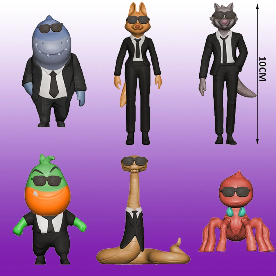 6 قطعة/المجموعة فيلم الرجال السيئين DreamWorks عمل الشكل الكرتون البلاستيكية لعبة مجسمة دمية أنيمي مكتب الديكور تأثيري تمثال الاطفال هدية #1