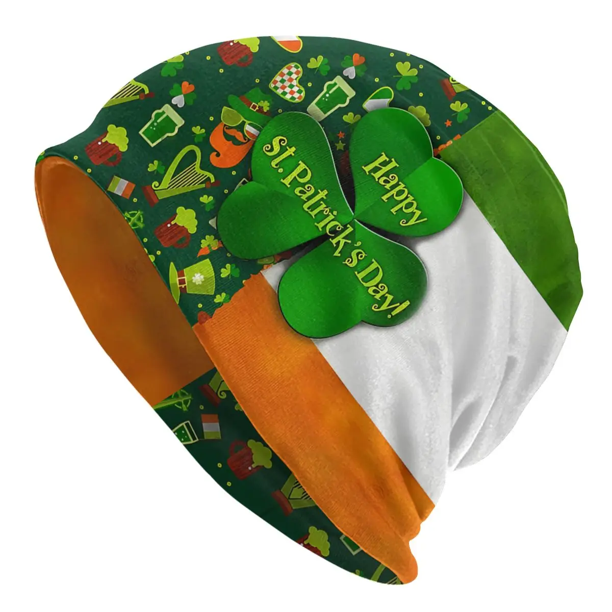 Happy Saint Patrick's Day Thin Skullies Beanies Autumn Spring Caps For Men Women Ski Caps Bonnet Hats