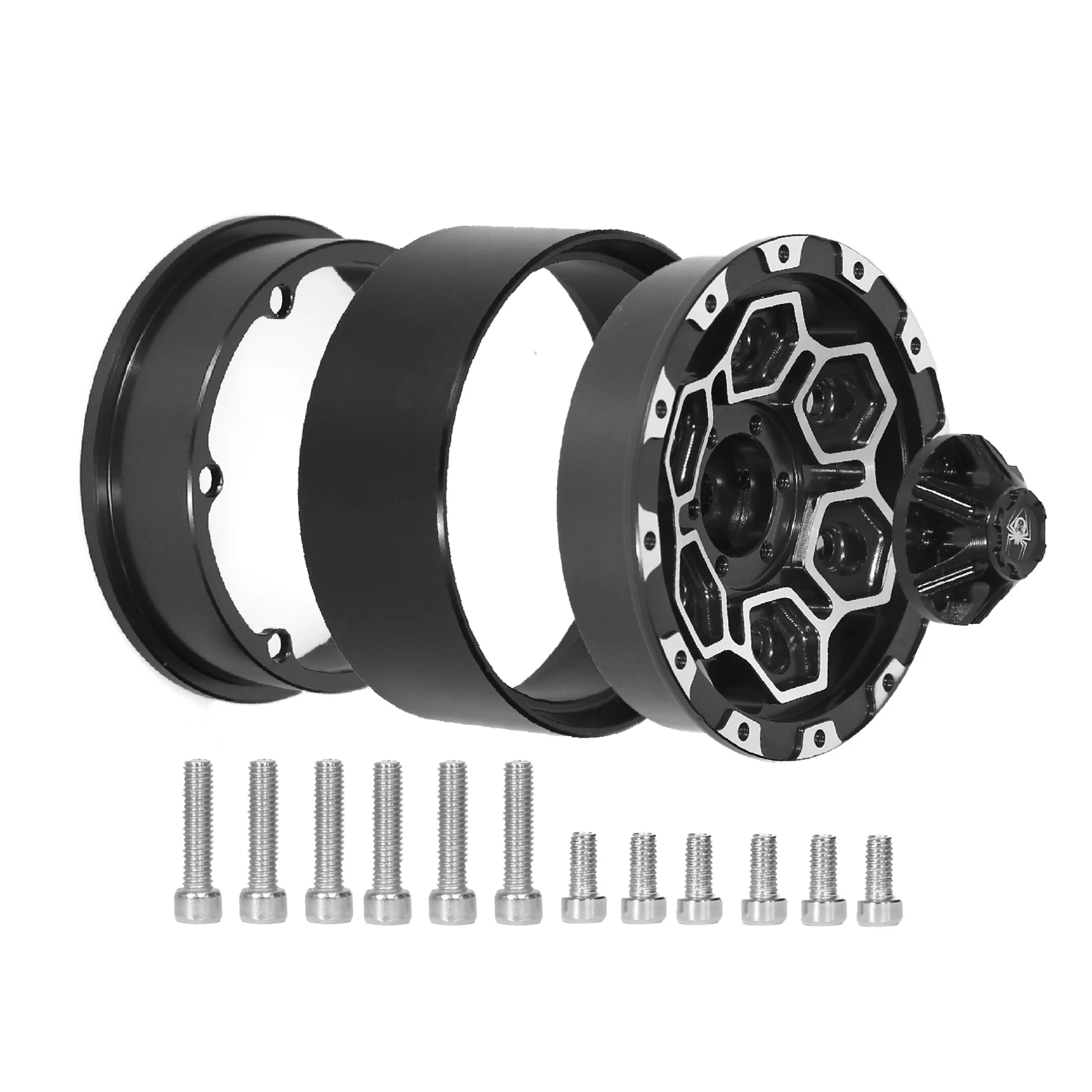 RS RC 4Pcs CNC Aluminum Alloy 1.9 Beadlock Wheel Rim for 1/10 RC Crawler Car Axial SCX10 TRX4 VS4-10 90046 AXI03007  Redcat Gen8