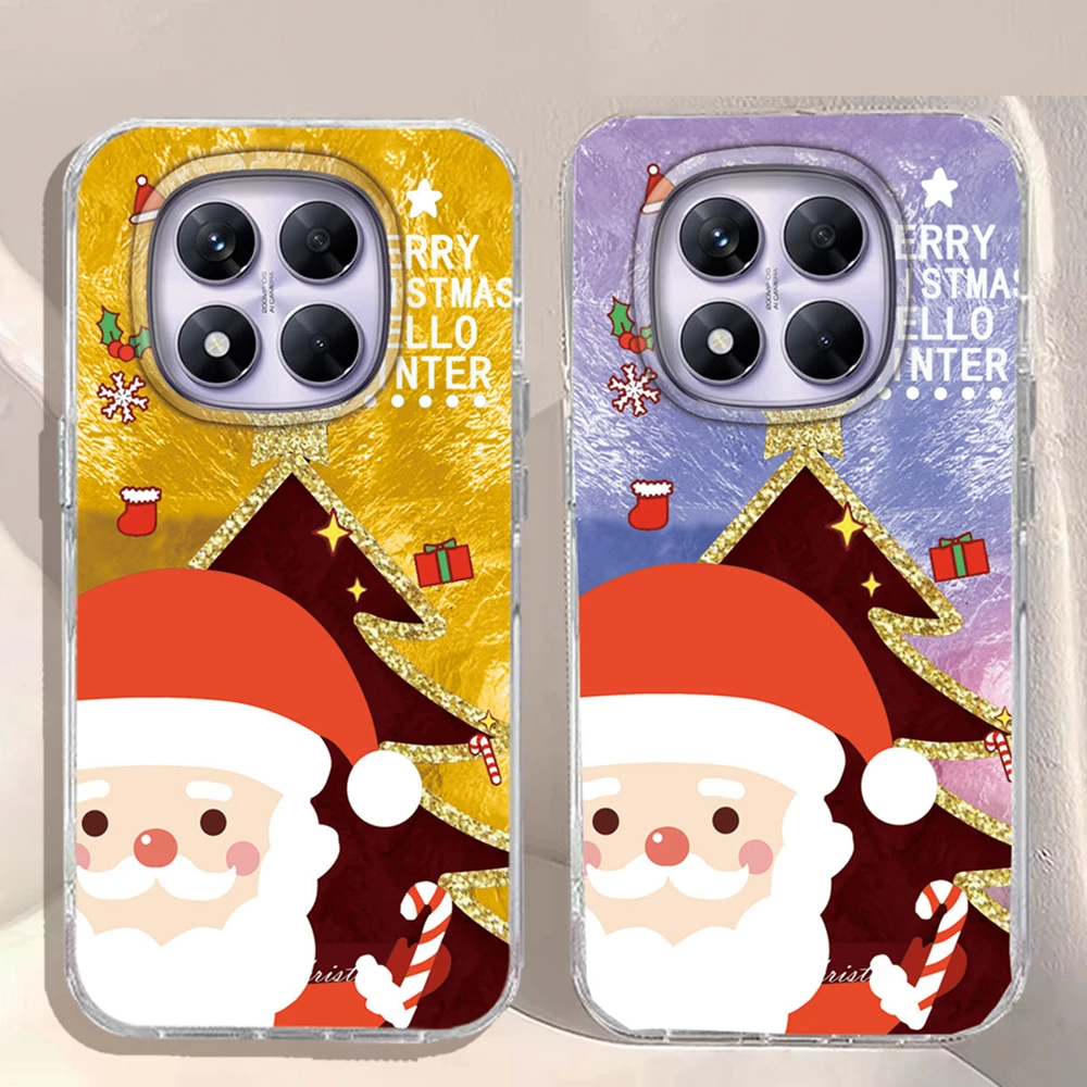عيد الميلاد عيد الميلاد ثلج جراب هاتف ل Xiaomi Redmi ملاحظة 14 13 12 11 10 11S 10S 9 Pro 15 15C 14C 13C A3X A1 A2 A3 A4 9C 9A غطاء