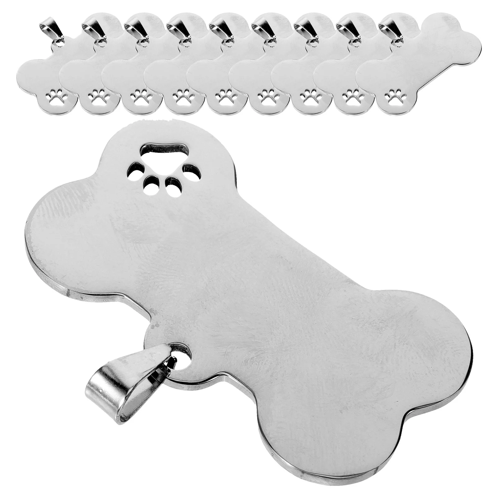 

10pcs Stainless Steel Pet ID Tags Dog Tags Pendants Cat Tags Bone Shaped Tags cute dog tags personalized dog tags