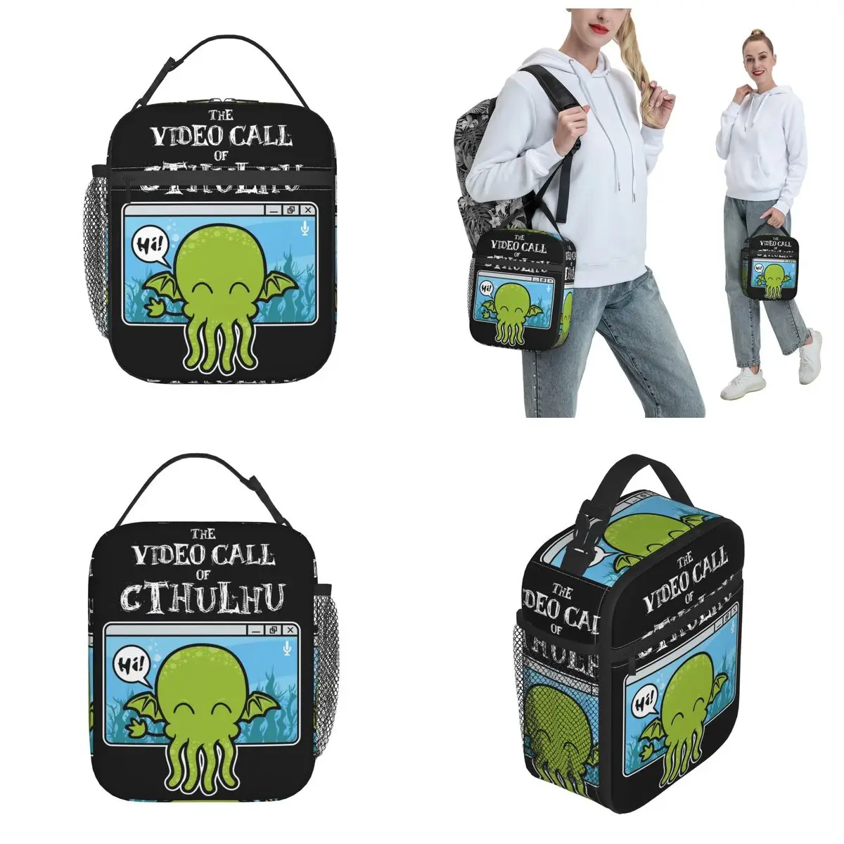 The Call Of Cthulhu Green Octopus Product Insulated Lunch Bags For Travel Food Storage Bag Portable Cooler Thermal Bento Box