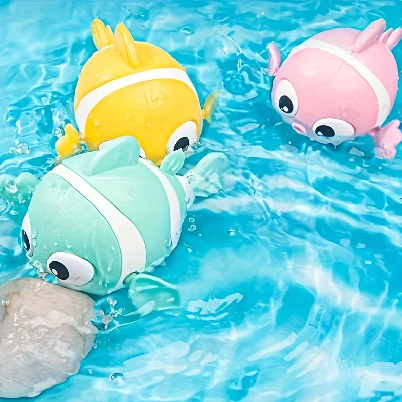 3pcs Wind-up Swimming Clown Fish Floating Water fun Toy，Clockwork Bathtub Toys For Kid Boys Girls, Christmas birthday Gifts