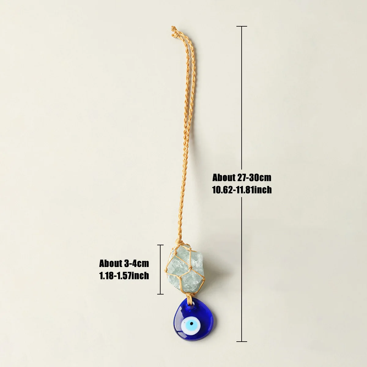 1PC Natural Crystal Raw Stone Handmade Weave Eye Of The Devil Car Hanging Window Home Decoration Christmas Halloween