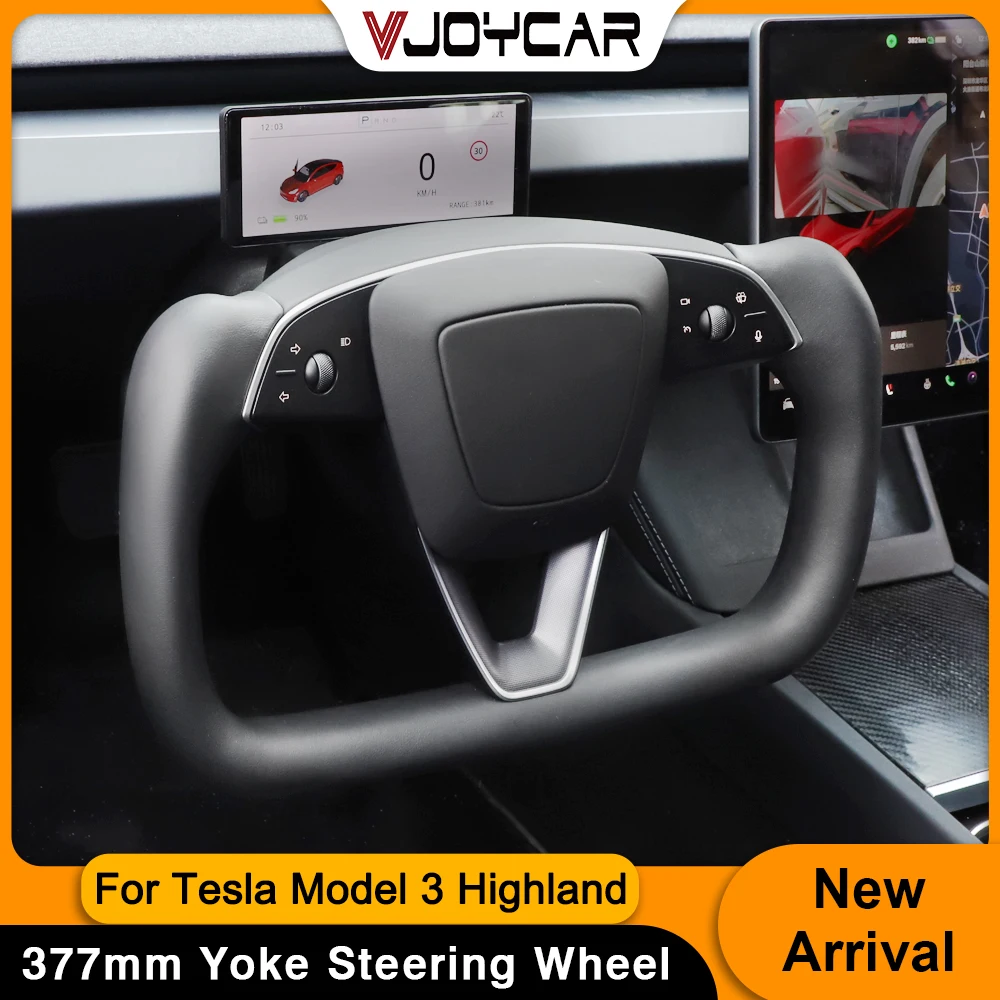 Latest 377mm Yoke Steering Wheel Handle for Tesla Model 3 Highland Personalized Custom Yoke Handle Modification Accessories