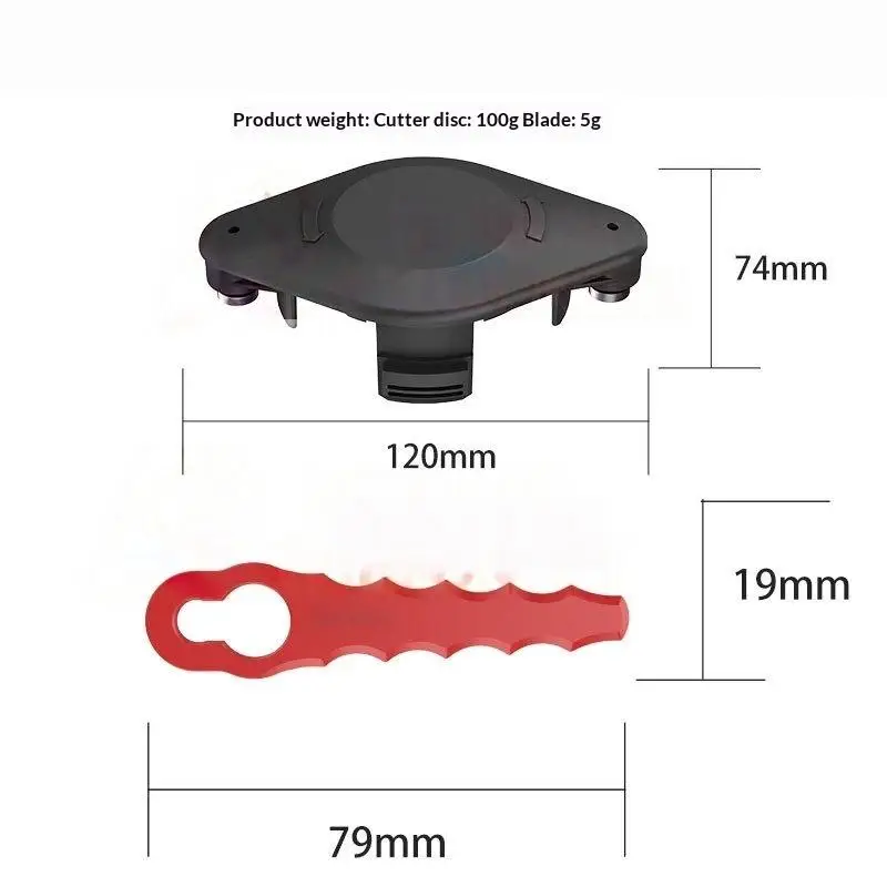 1 Set Durable Grass Trimmer Blade Base Set With 2 Sharp Blades Fit For Garden Lawn Weed Cutting