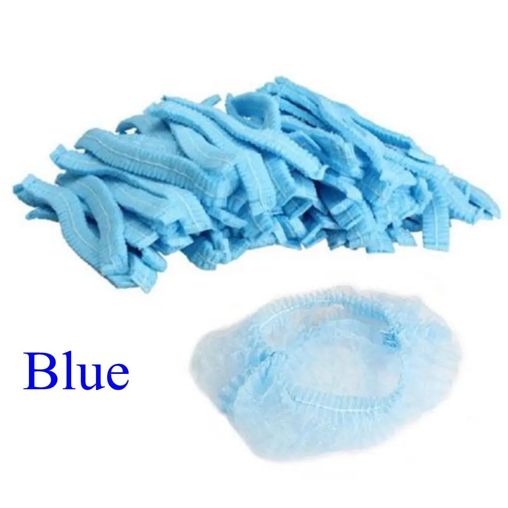 100 Pcs Makeup Tool Non Woven Fabric Dustproof Hair Net Caps Eyebrows  Microblading Catering Hat